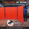 image:imageVEVOR Welding Screen with Frame 6 x 6 3 Panel Welding Curtain Screens FlameResistant Vinyl Welding Protection Screen on 12 Swivel Wheels 6 Lockable Movable amp Professional for Workshop YellowRed