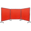 image:imageVEVOR Welding Screen with Frame 6 x 6 3 Panel Welding Curtain Screens FlameResistant Vinyl Welding Protection Screen on 12 Swivel Wheels 6 Lockable Movable amp Professional for Workshop YellowRed