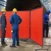 image:imageVEVOR Welding Screen with Frame 6 x 6 3 Panel Welding Curtain Screens FlameResistant Vinyl Welding Protection Screen on 12 Swivel Wheels 6 Lockable Movable amp Professional for Workshop YellowRed