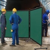image:imageVEVOR Welding Screen with Frame 6 x 6 3 Panel Welding Curtain Screens FlameResistant Vinyl Welding Protection Screen on 12 Swivel Wheels 6 Lockable Movable amp Professional for Workshop YellowGreen
