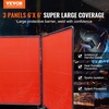 image:imageVEVOR Welding Screen with Frame 6 x 6 3 Panel Welding Curtain Screens FlameResistant Vinyl Welding Protection Screen on 12 Swivel Wheels 6 Lockable Movable amp Professional for Workshop YellowRed
