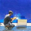 image:imageVEVOR Welding Screen with Frame 6 x 8 Welding Curtain Screen FlameResistant Vinyl Welding Protection Screen on 4 Swivel Wheels 2 Lockable Moveable amp Professional for WorkshopIndustrial RedBlue
