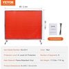 image:imageVEVOR Welding Screen with Frame 6 x 8 Welding Curtain Screen FlameResistant Vinyl Welding Protection Screen on 4 Swivel Wheels 2 Lockable Moveable amp Professional for WorkshopIndustrial RedRed