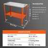 image:imageVEVOR Welding Table 36x18 1200lbs Load Capacity Steel Welding Workbench Table on Wheels Portable Work Bench with Braking Lockable Casters 4 Tool Slots 58inch Fixture Holes Tool Tray  Portable Work Bench with Lockable Casters 4 Tool Slots 58inch Fixture Holes Tool Tray for Workshops Silver amp Orange36 x 18