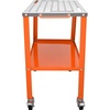 image:imageVEVOR Welding Table 36x18 1200lbs Load Capacity Steel Welding Workbench Table on Wheels Portable Work Bench with Braking Lockable Casters 4 Tool Slots 58inch Fixture Holes Tool Tray  Portable Work Bench with Lockable Casters 4 Tool Slots 58inch Fixture Holes Tool Tray for Workshops Silver amp Orange36 x 18