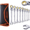 image:imageVEVOR 25Piece Metric Combination Wrench Set 632mm Open End Carbon Steel with Rollup Pouch Ideal for Household Garage Workshop Auto RepairsFlexhead