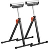 image:imageVEVOR 2Pack Roller Stands 135 lb Load Capacity 268425 Adjustable Height Folding Heavy Duty Design with 115 in Polished Steel Roller Head for Table Saw Outfeed Woodworking Extension Support