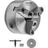 image:imageVEVOR 3Jaw Lathe Chuck 6 Inch 160 mm SelfCentering Chuck with 1 12 in8 Threaded Backing Plate 012571 in 3145 mm Clamping Range with Twrench Screws HT300 Material for Wood Metal Lathe