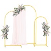 image:imageVEVOR Arch Backdrop Stand 72 x 4 ft Stable Structure Easy Assembly 1 Set Gold Metal Arch Backdrop Stand for Wedding Birthday Party Graduation Holiday Celebration and Ceremony Decoration6 x 26 ft  5 x 22 ft  4 x 17 ft
