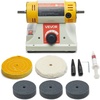 image:imageVEVOR Bench Buffer Polisher 12HP Polishing and Buffing Machine 0 to 8000RPM Benchtop Polisher with 2PCS 4 Cotton Wheel 3PCS 3 Abrasive Fiber Wheels amp Polishing Compound for Metal Jewelry Wood12HP4inch