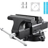 image:imageVEVOR Bench Vise 5 Jaw Width 5 Max Jaw Opening Multipurpose Vise with 360 Swivel Locking Base 28 Throat Depth Heavy Duty Ductile Iron Workbench Vise with Anvil for Clamping Round Pipes10inch