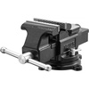 image:imageVEVOR Bench Vise 5 Jaw Width 5 Max Jaw Opening Multipurpose Vise with 360 Swivel Locking Base 28 Throat Depth Heavy Duty Ductile Iron Workbench Vise with Anvil for Clamping Round Pipes4inch