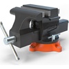 image:imageVEVOR Bench Vise 65 Jaw Width 65 Forward amp93 Reverse Opening 360Degree Swivel Locking Base Multipurpose Workbench wAnvil Heavy Duty Ductile Iron wBolts amp Nuts for Drilling Pipe Cutting65 Inch