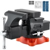 image:imageVEVOR Bench Vise 65 Jaw Width 65 Forward amp93 Reverse Opening 360Degree Swivel Locking Base Multipurpose Workbench wAnvil Heavy Duty Ductile Iron wBolts amp Nuts for Drilling Pipe Cutting55inch