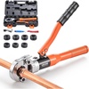 image:imageVEVOR Copper Pipe Crimping Tool Hydraulic Driven Press Tool with 12 34 1 Jaws for VUS Type Copper Pipes and 38 12 58 34 1 Jaws for ASTM F1807 Pex Pipe Copper RingSquare