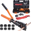 image:imageVEVOR Copper Pipe Crimping Tool Hydraulic Driven Press Tool with 12 34 1 Jaws for VUS Type Copper Pipes and 38 12 58 34 1 Jaws for ASTM F1807 Pex Pipe Copper RingStraight