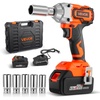 image:imageVEVOR Cordless Impact Wrench 280 ftlbs  380 Nm High Torque 38 inch 20V Electric Impact Wrench with Brushless Motor 4Ah Battery Charger 5 Sockets and Belt Clip for Car Tire Truck DIY38inch  1x4Ah Battery