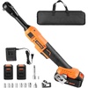 image:imageVEVOR Cordless Ratchet Wrench 38 inch Drive 230 RPM up to 66 ftlbs of Torque Battery Powered Electric Ratchet Wrench Set with Two 20Ah Batteries Charger Sockets Adaptors and Cloth Bag66 ftlbs Extended Head  Extension Bar