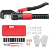 image:imageVEVOR Crimping Tool AWG1220 Copper And Aluminum Terminal Battery Lug Hydraulic Crimper with a Cutting Pliers Gloves 5pcs Copper Ring Connectors 8 x Heat Shrink Sleeves and a Blow Moulded Case