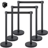 image:imageVEVOR Crowd Control Stanchion Set Stanchion Set with 66 ft2 m Black Retractable Belt Black Crowd Control Barrier wConcrete and Metal Base  Easy Connect Assembly 46 Pcs