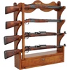 image:imageVEVOR Gun Rack Wood Gun Rack Wall Mount Gun Display Rack Holds 4 Rifles Shotguns 132 lb Heavy Duty Wall Storage Display Rifle Rack with Soft Padding