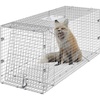 image:imageVEVOR Humane Live Animal Trap Dimensions 50 x 20 x 26 Cage Trap Crafted from Galvanized Iron Collapsible Design with Carrying Handle for Capturing Stray Dogs Armadillos Raccoons and Foxes50 x 20 x 26