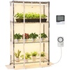 Black，4-Tier，Greenhouse with Mechanical Timer
