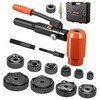 image:imageVEVOR Knockout Punch Set 10 Ton Hydraulic Knockout Set 12 to 2 KO Tool Kit Hole Making Tool KO Tools Kit W6 Dies for Metal Electrical Cabinets Electrical Control Cabinets Switch Cabinets15 Ton Hydraulic Knockout Set