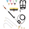 image:imageVEVOR Pressure Washer Telescoping Wand 21 ft 4000 psi Telescopic Spray Wand with Power Washer Extension Wands Gutter Cleaner Brush Head Pivoting Coupler 7 Spray Nozzles and Support Harness24FT with Brush Head