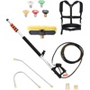 image:imageVEVOR Pressure Washer Telescoping Wand 21 ft 4000 psi Telescopic Spray Wand with Power Washer Extension Wands Gutter Cleaner Brush Head Pivoting Coupler 7 Spray Nozzles and Support Harness18FT with Brush Head