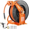 image:imageVEVOR Retractable Air Hose Reel 38 Inch x 50 FT Rubber Air Hose Max 300PSI Auto Rewind AirCompressor Hoses Reel with 5 ft Lead in CeilingWall Mount Heavy Duty Steel Double Arm38IN x 65FT