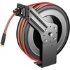 image:imageVEVOR Retractable Welding Hose Reel 14 Inch x 100FT Twin Oxygen Acetylene Rubber Hose Max 300PSI  R Grade CeilingWall Mount Heavy Duty Steel Hose Reel AutoRewind Ideal for Workshops Garages185 x 9 x 216Inch