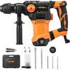 image:imageVEVOR Rotary Hammer Drill 118 in SDSPlus Electric Corded Heavy Duty Rotary Hammer 4 Functions Including 3 Drill Bits Flat Chisel Pointed Chisel and Carrying Case for Concrete and Masonry114  1500W