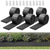 image:imageVEVOR Rubber Mulch Mat Roll 6 Rolls 120 x 45 in Recycled Rubber Permanent Mulch Edging Border NaturalLooking Flower Barrier with Stakes 05 in Thick Cuttable Garden Edgings for Landscaping