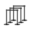 image:imageVEVOR Stanchion Post 6 Pcs Stanchions with Retractable Belts Carbon Steel Black Stanchions Queue with Sand Injection Hollow Base Crowd Control Barriers for Theaters Parties Weddings ExhibitionsBlack