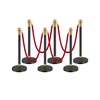 image:imageVEVOR Stanchions and Velvet Ropes 6 Pcs Crowd Control Barriers with 4 Black Velvet Ropes Stainless Steel Stanchion Post Queue with Sand Injection Hollow Base for Theater Wedding Party SuppliesRed Rope
