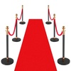 image:imageVEVOR Stanchions and Velvet Ropes 6Pcs Hollow Base with Stainless Steel Post amp 2625ft Carpet 4 Red Velvet Ropes Crowd Control Barriers Gold Stanchions Red Carpet Runner Poles for Party SuppliesBlack  Red