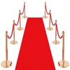 image:imageVEVOR Stanchions and Velvet Ropes 6Pcs Hollow Base with Stainless Steel Post amp 2625ft Carpet 4 Red Velvet Ropes Crowd Control Barriers Gold Stanchions Red Carpet Runner Poles for Party SuppliesGold  Red