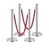 image:imageVEVOR Stanchions and Velvet Ropes 8Pcs Hollow Base with Stainless Steel Post 6 Red Velvet Ropes and Posts Crowd Control Barriers Gold Stanchions Red Carpet Runner Poles for Party SuppliesSilver