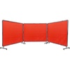image:imageVEVOR Welding Screen with Frame 3Panel 6 x 8 FT Welding Curtain Screen FlameResistant Vinyl Safety Protection Screens with 12 Wheels amp 6Level UV Protection for WorkshopIndustrial Use Dark GreenRed