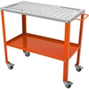image:imageVEVOR Welding Table 36x18 1200lbs Load Capacity Steel Welding Workbench Table on Wheels Portable Work Bench with Braking Lockable Casters 4 Tool Slots 58inch Fixture Holes Tool Tray  Portable Work Bench with Lockable Casters 4 Tool Slots 58inch Fixture Holes Tool Tray for Workshops Silver amp Orange36 x 18