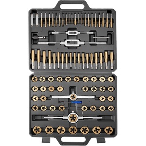 image:imageTap and Die Set 116Piece Include Metric and SAE Size Bearing Steel Taps and Dies Essential Threading Tool for Cutting External Internal Threads with Complete Accessories and Storage Case86pcsTitaniumCoated