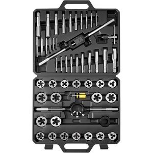 image:imageTap and Die Set 116Piece Include Metric and SAE Size Bearing Steel Taps and Dies Essential Threading Tool for Cutting External Internal Threads with Complete Accessories and Storage CaseLarge51pcsMetric