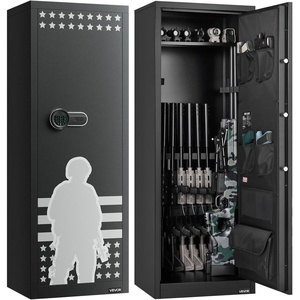 image:imageVEVOR 1012 Gun Safe Long Gun Cabinet for Rifles and Pistols Quick Access Rifle Safe with 4 Pistol Pockets and 3 Adjustable Racks Large Digital Cabinet with Key and Password LockAssembly Required16 x 20 x 54