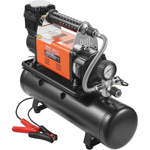 image:imageVEVOR 106 CFM Heavy Duty Air Compressor 30s Fast Inflation  DualCylinder Portable Tire Inflator 12V 150PSI Offroad Air Pump with Adapters for Trucks Car SUV 4 x 4 Vehicle RV635 CFM with 6L Tank Kit