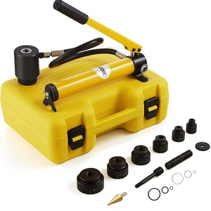 image:imageVEVOR 15 Ton Hydraulic Knockout Punch Kit 12 to 4 Conduit Hole Cutter Set KO Tool Kits WPuncher 10 Piece Metal Sheet Driver Tools for Aluminum Brass Stainless Steel Fiberglass and Plastic10T with Slug Splitting Dies