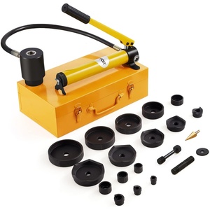 image:imageVEVOR 15 Ton Hydraulic Knockout Punch Kit 12 to 4 Conduit Hole Cutter Set KO Tool Kits WPuncher 10 Piece Metal Sheet Driver Tools for Aluminum Brass Stainless Steel Fiberglass and Plastic15 Ton with Slug Splitting Dies
