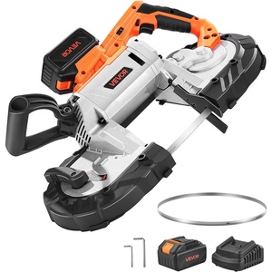 image:imageVEVOR 20V Portable Band Saw 5 in Deep Cut 360W Cordless Compact Bandsaw with Brushless Motor Adjustable Speed for Cutting Metal Wood Compatible with Makita Batteries Bare Tool Only5inch Kit with Battery