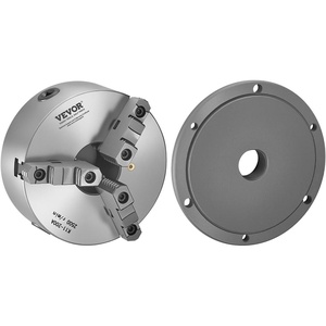 image:imageVEVOR 3Jaw Lathe Chuck 8 Inch 200 mm SelfCentering Chuck with 2 14 in8 Threaded Backing Plate 016787 in 4200 mm Clamping Range with Twrench Screws HT300 Material for Wood Metal Lathe8 inches
