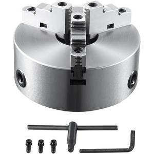 image:imageVEVOR 3Jaw Lathe Chuck 8 Inch 200 mm SelfCentering Chuck with 2 14 in8 Threaded Backing Plate 016787 in 4200 mm Clamping Range with Twrench Screws HT300 Material for Wood Metal Lathe10 inches